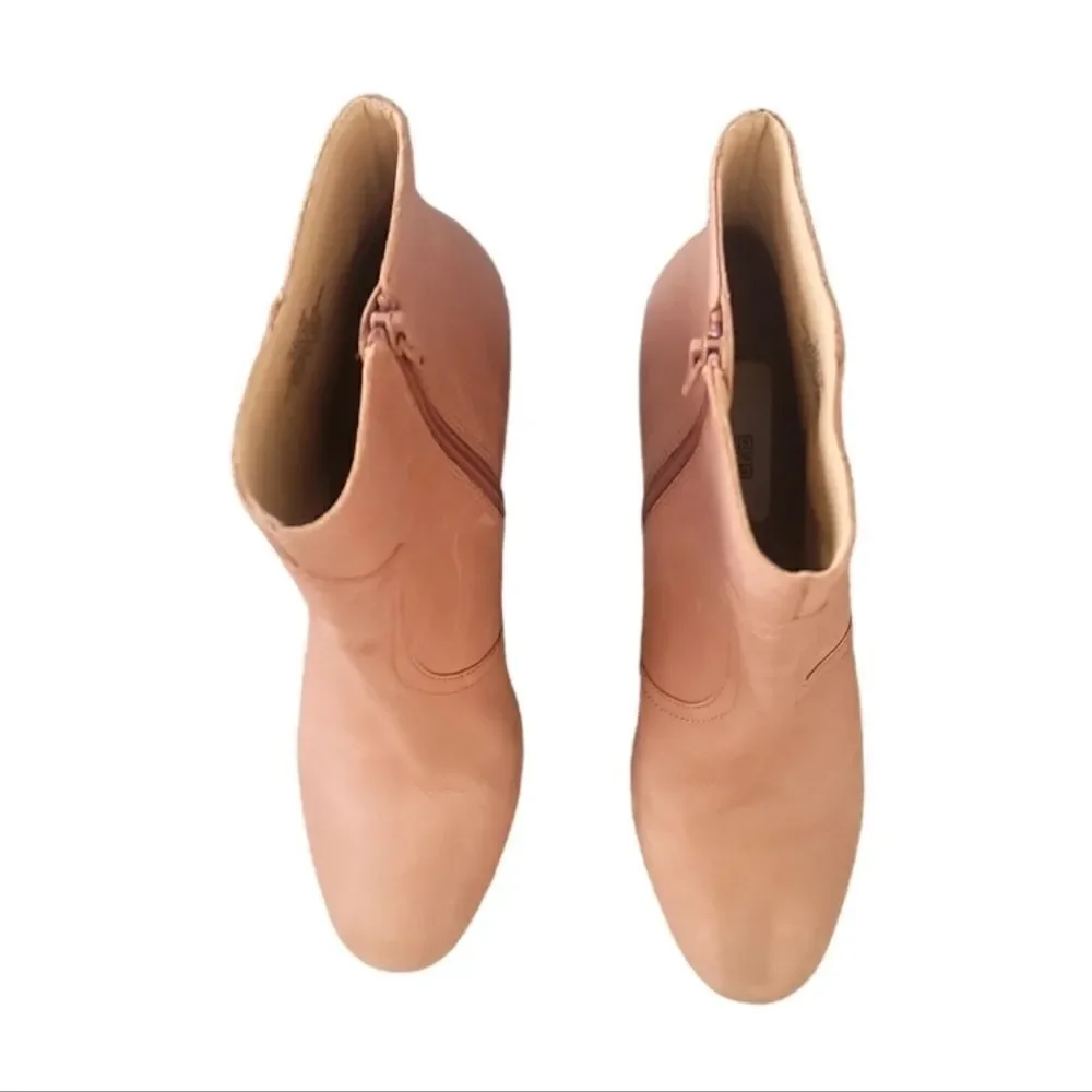 Lucky Brand Womens Sheirin Heeled Ankle Booties Size 9M Tan Leather Western